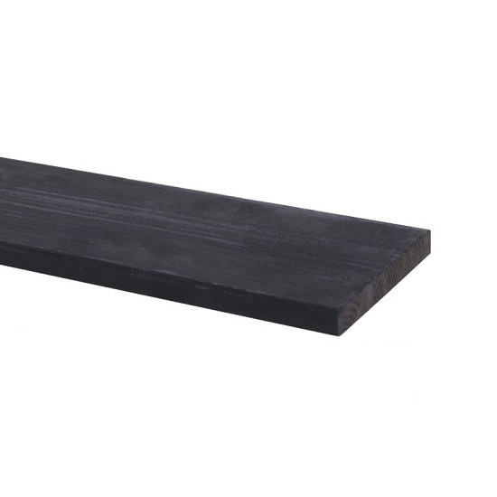 Grenen plank zwart - geïmpregneerd 140x17 mm zwart - 179,5 cm